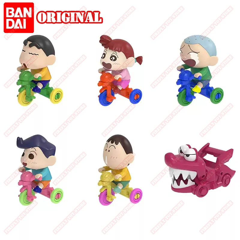 반다이 오리지널 크레용 신짱 애니메이션 주변 장난감 신노스케 박스형 가챠 가샤폰 애니메이션 액션 모델 피규어 컬렉션