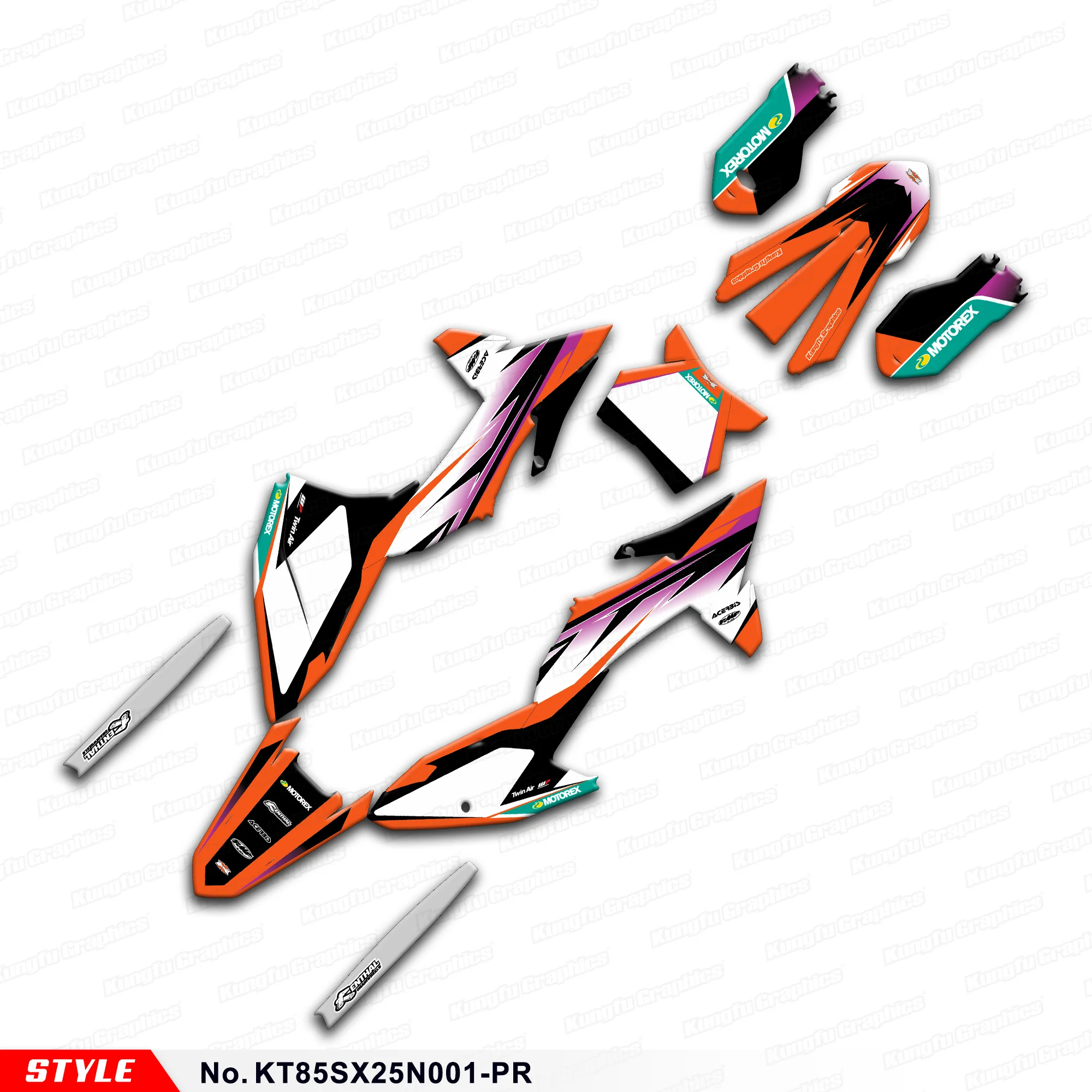 

JY RACING MX Graphics Stickers Complete for KTM SX 85 SX85 2025 2026, Style No.KT851824013-PR
