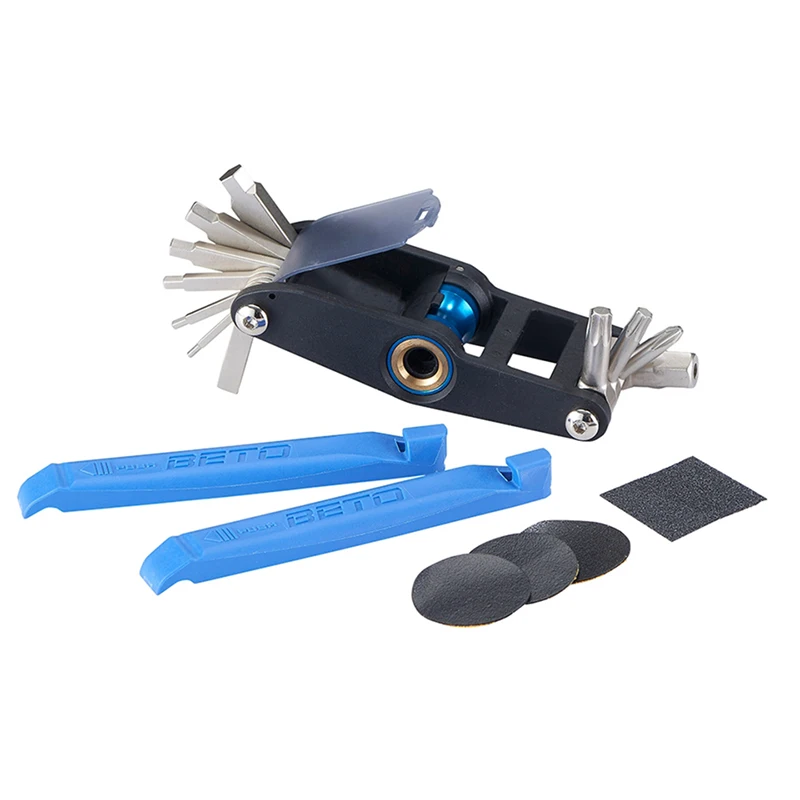 BETO 14-in-1 Bike Multifunction Tools Sets Allen Keys Tire Levers CO2 Nozzle Bicycle Cycling Tyre Tire Patch Repair Accessories