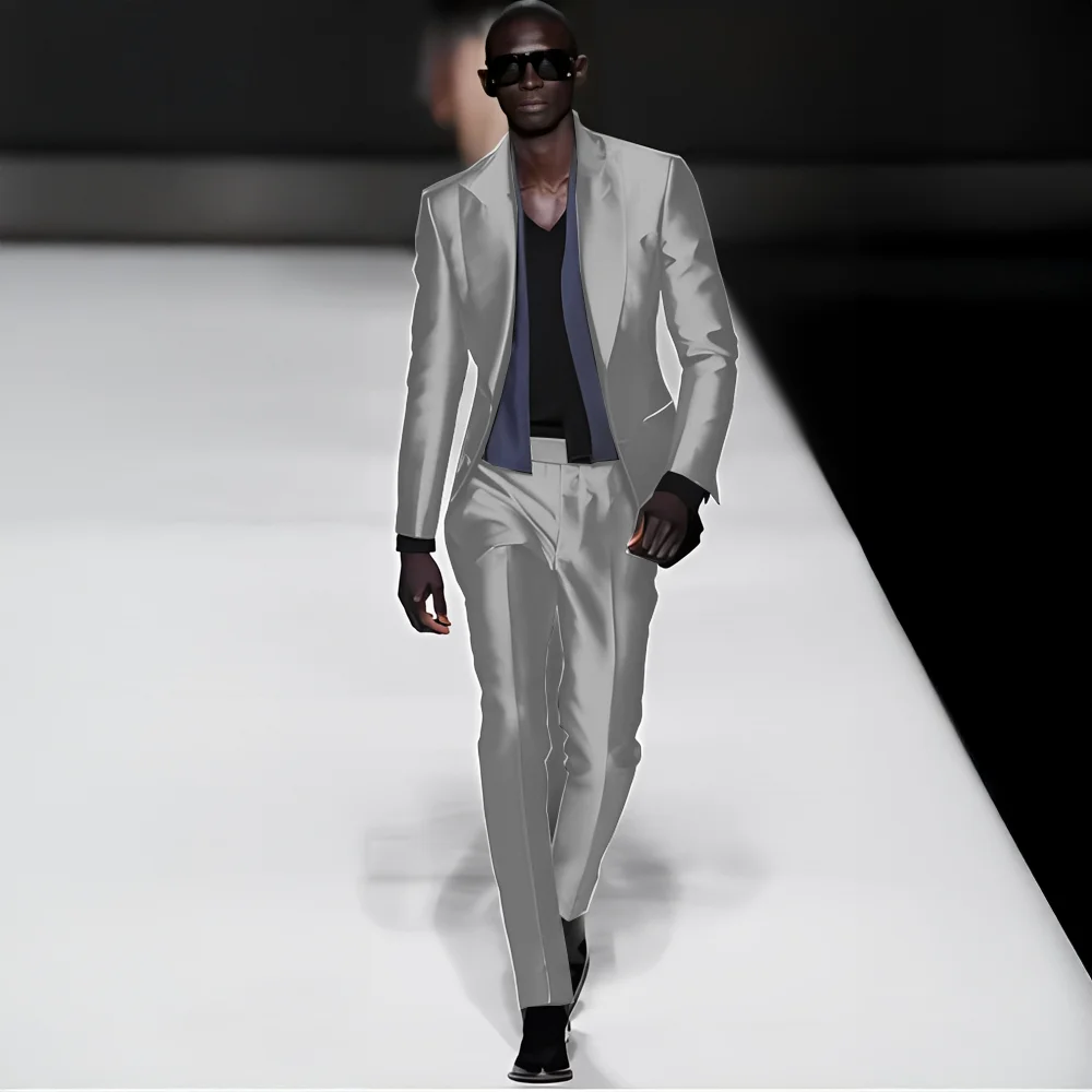 المألوف الساتان الرجال دعوى 2 قطعة دعوى الذروة التلبيب السترة السراويل الزفاف العريس سهرة عشاء حزب اللباس مخصص الرجال البدلة