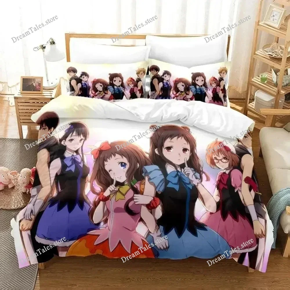 

New Beyond The Boundary Bedding Set Cartoon Anime Set Adult Kid Bedroom Duvet Cover Sets 3D Kawaii Girl Home Textile Luxury Gift