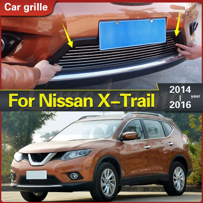 

Car Body Cover Protection Detector Trim Racing Grid Grill Grille Molding for Nissan X-Trail XTrail 2014 2015 2016 Racing Grills