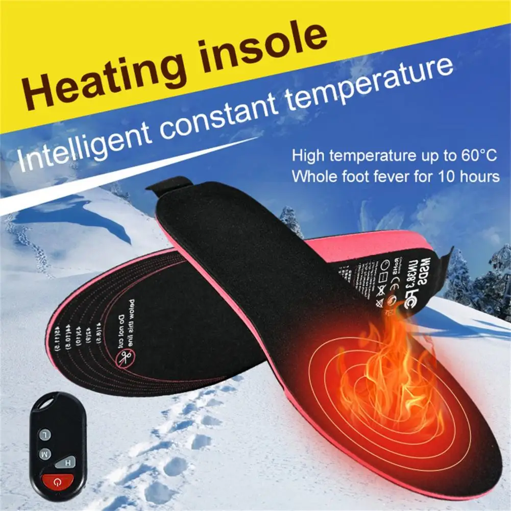 USB Thermal Shoe Insoles Wireless Remote Control Electric Heated Insole Foot Warmer Hiking Ski Motorcycle Cycling Snow Insole