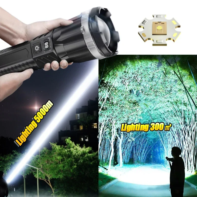 100000lumens Super Big Flashlight Rechargeable Most Powerful LED FlashLight Long Range Outdoor Fishing Hunting Tactical Torch