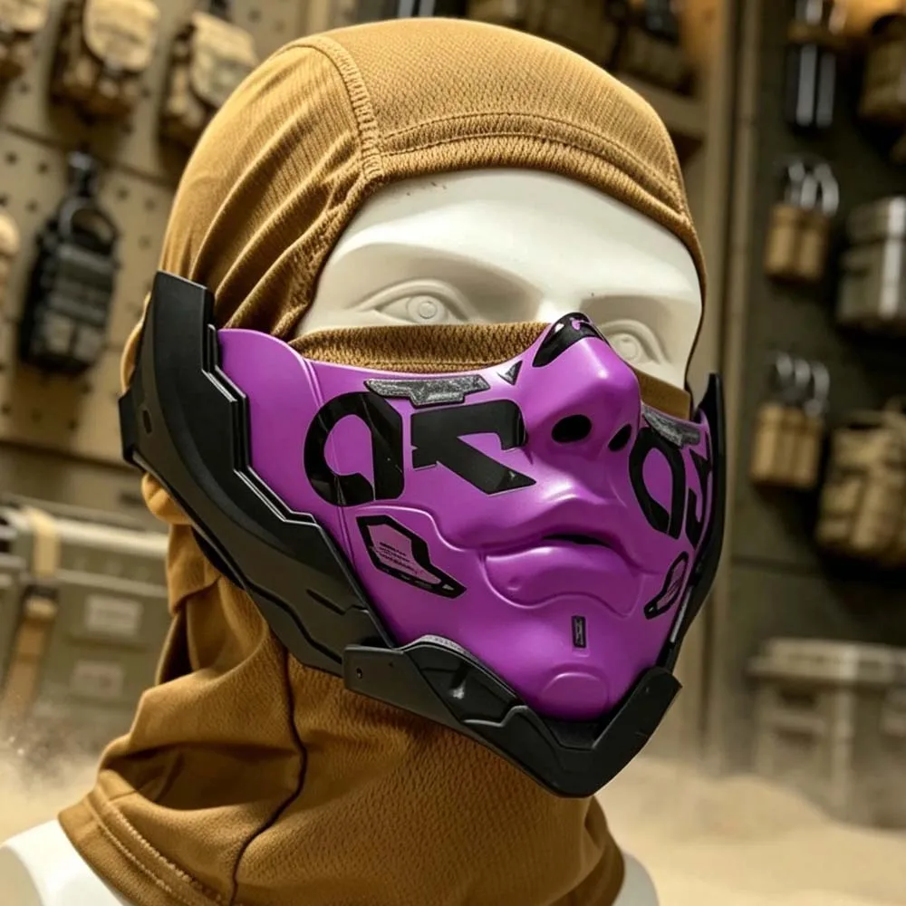 Sci-Fi Half Face Mask, Futuristic Riding Protective Sports Mask, Cool Cosplay Costume for Halloween Party, Masquerade & Airsoft