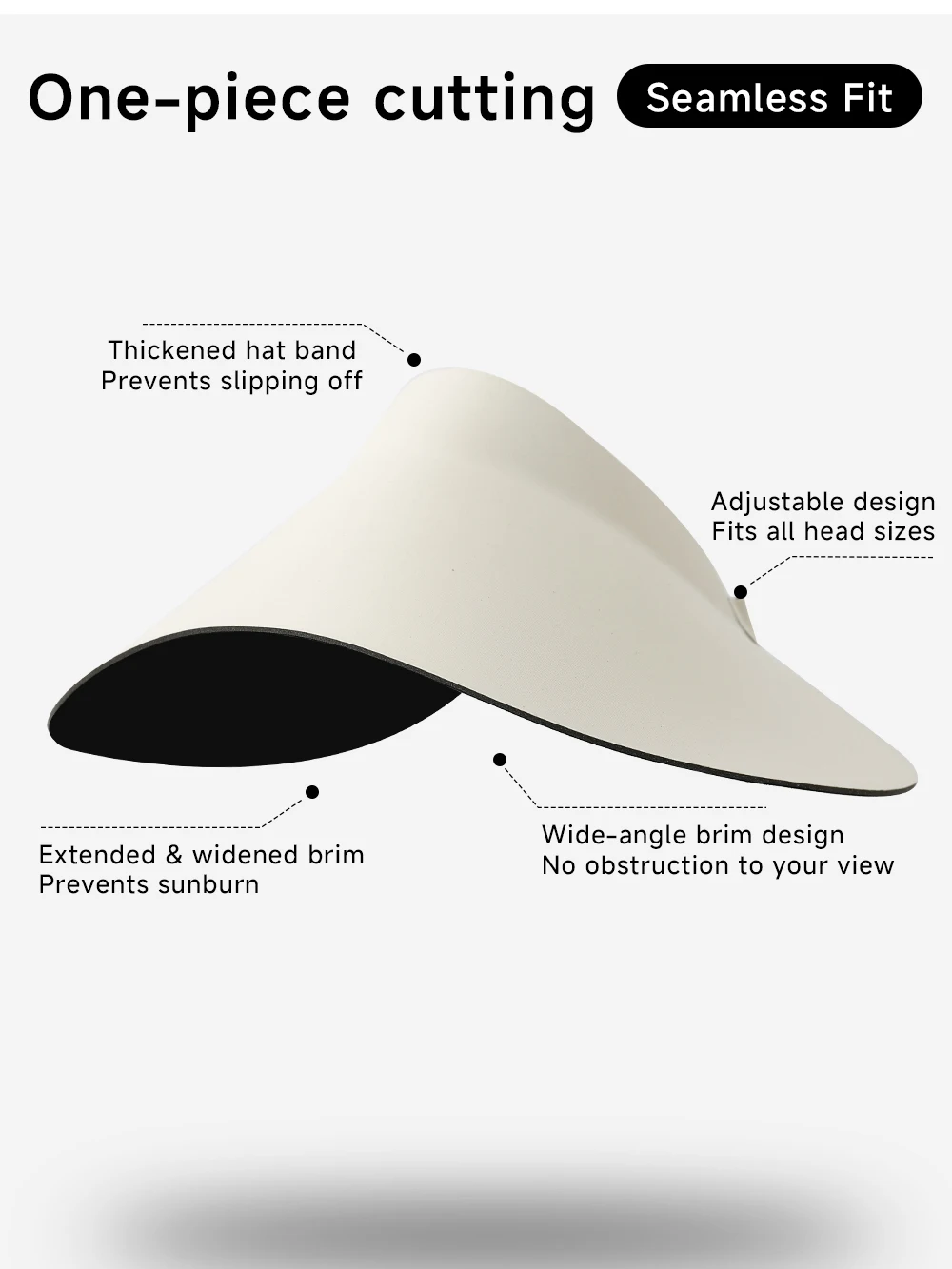 Summer New Seamless Sun Hat with UV Protection for Women, Featuring A Large Brim and An Empty Top for Shade