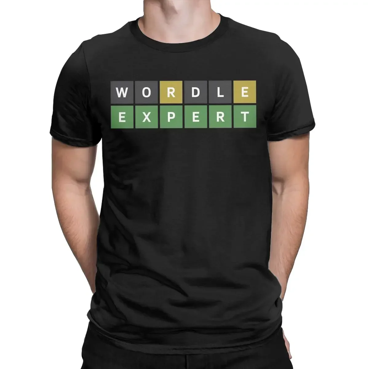 Wordle Expert Funny Game T-Shirt for Men Vintage Pure Cotton Tees O Neck Short Sleeve T Shirts Summer Clothing tee shirt homme