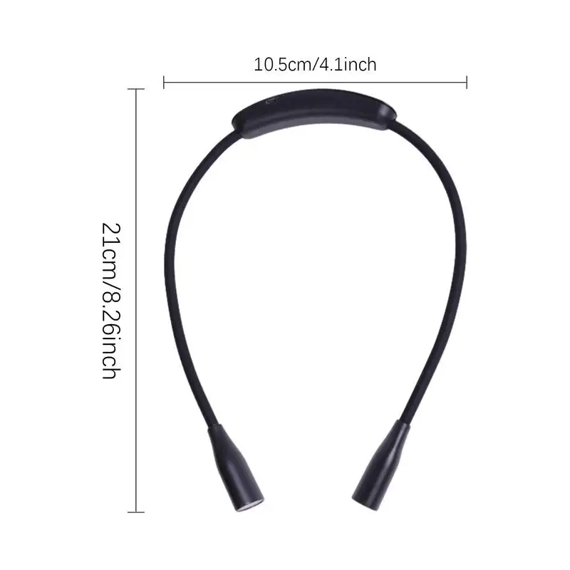 Neck Book Lights USB Rechargeable Eye Protection Led Book Lamp Long Lasting Comfortable Wear Adjustable With Bendable Arms For