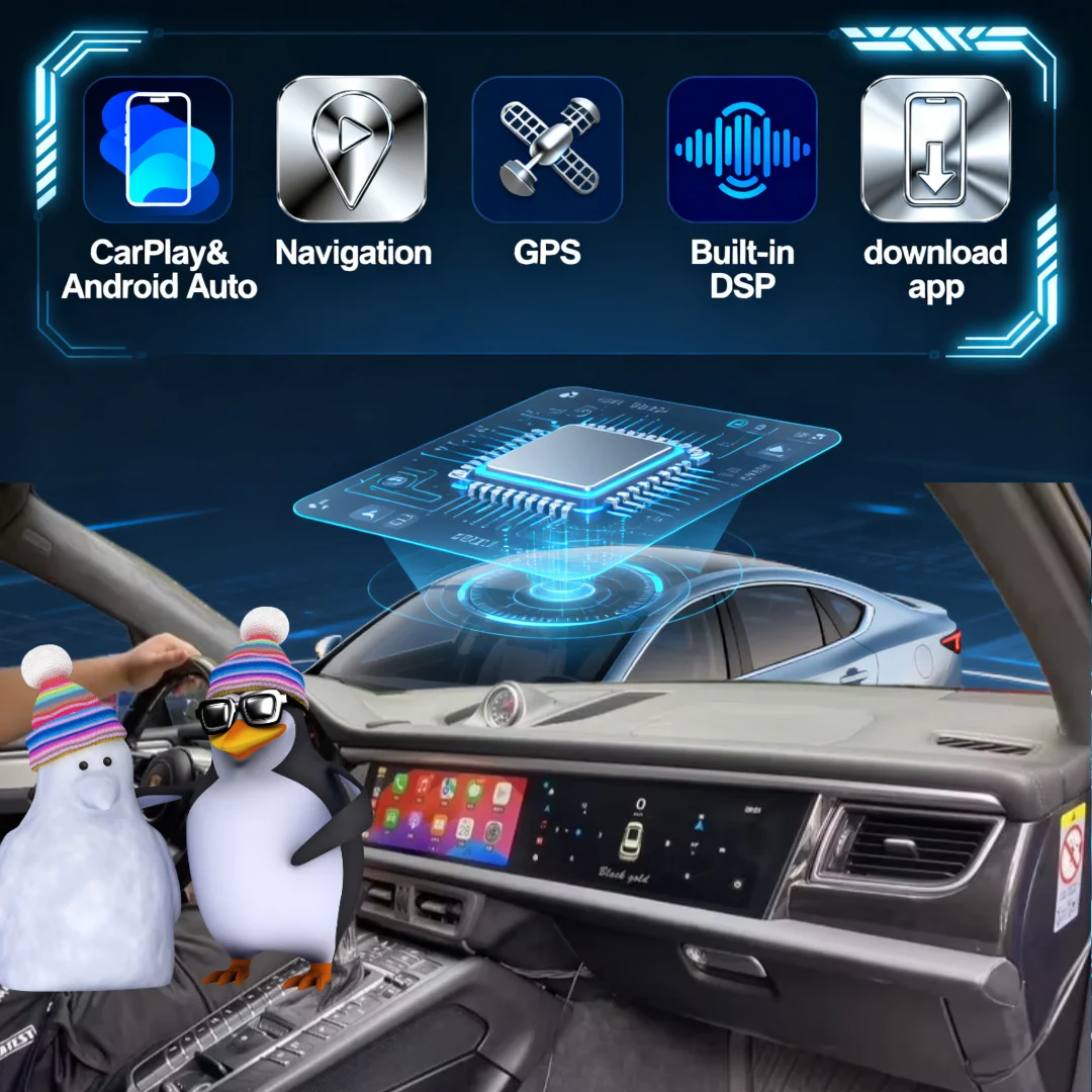 Dual Screen Android 13 For Porsche Macan 2014 2015 2016 2017 Car Radio Multimedia Playe CarPlay GPS Navigation Head Unit Stereo