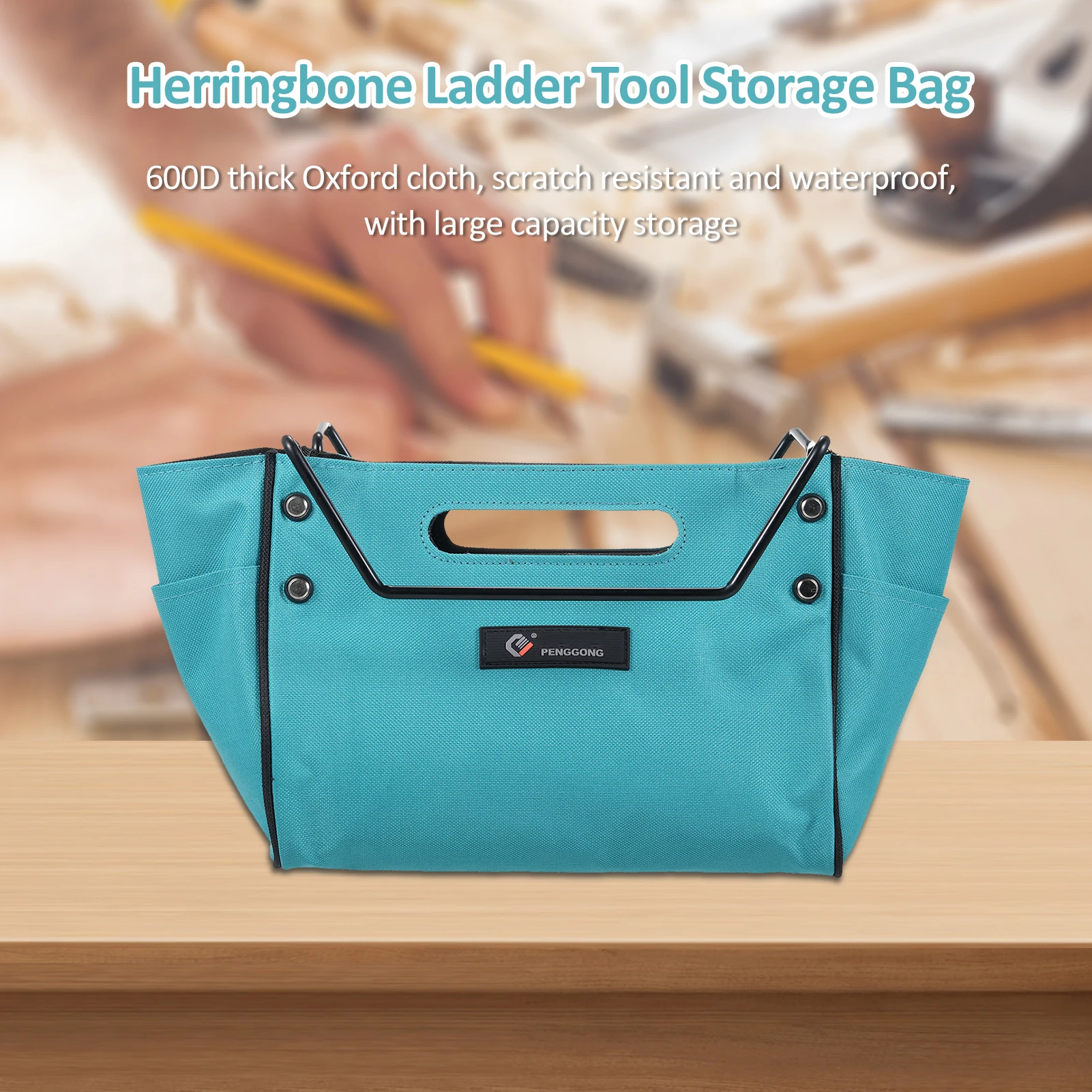 PENGGONG Telescoping Ladder Bag Utility Tools Bags Herringbone Ladder Tool Storage Bag Multifunctional Tool Organizers Storage