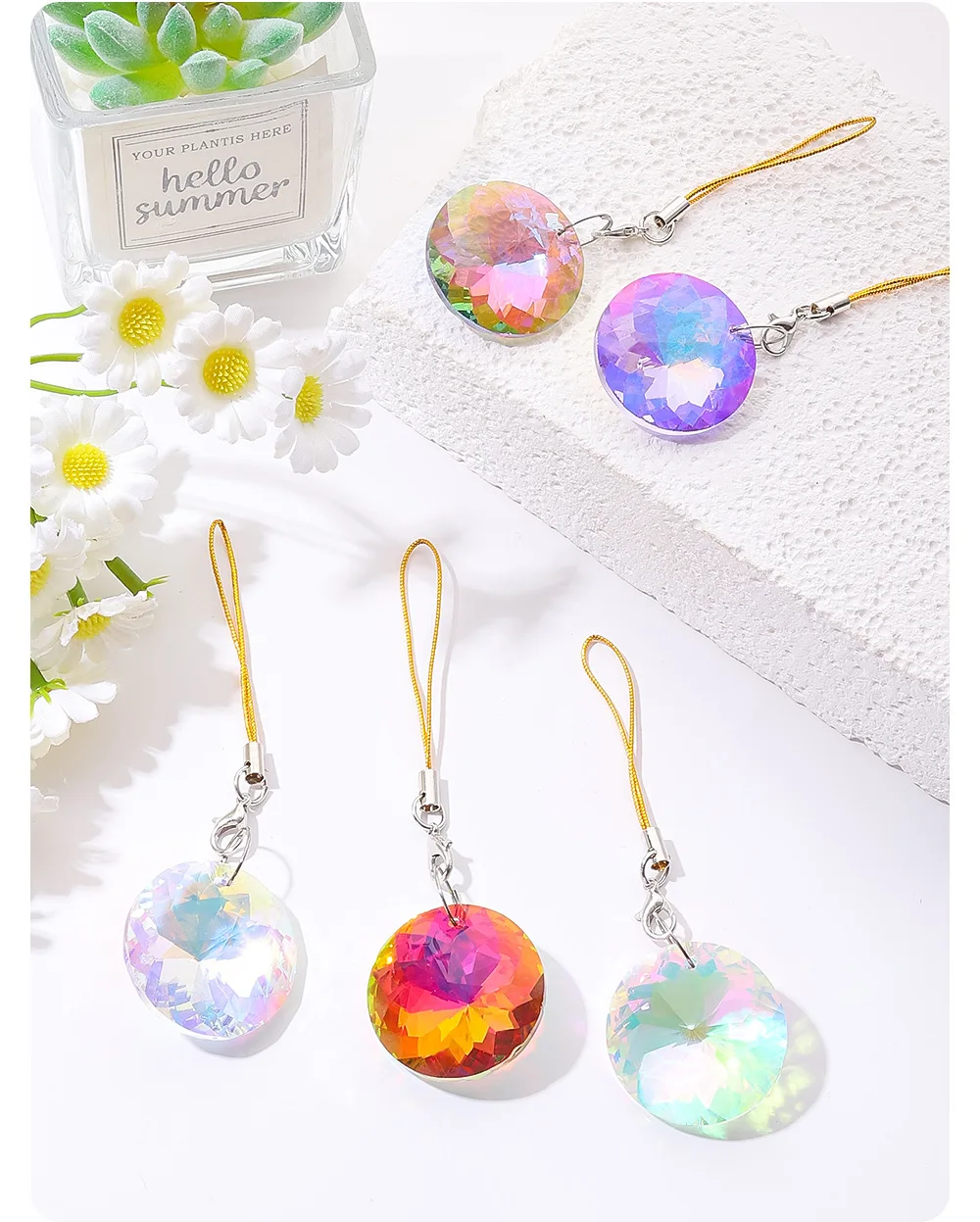 12 Teile/schachtel Hängen Kristall Anhänger Garten Suncatcher Regenbogen Prisma Kristall Kette für Fenster Tropfen Glocke Weihnachten Baum Wohnkultur – Detail 2