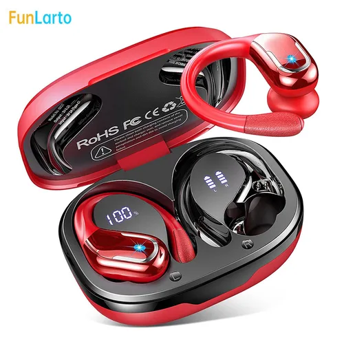 Auriculares inalámbricos Bluetooth 5,3 auriculares deportivos, auriculares Bluetooth con micrófono con cancelación de ruido ENC, auriculares inalámbricos con ganchos para las orejas