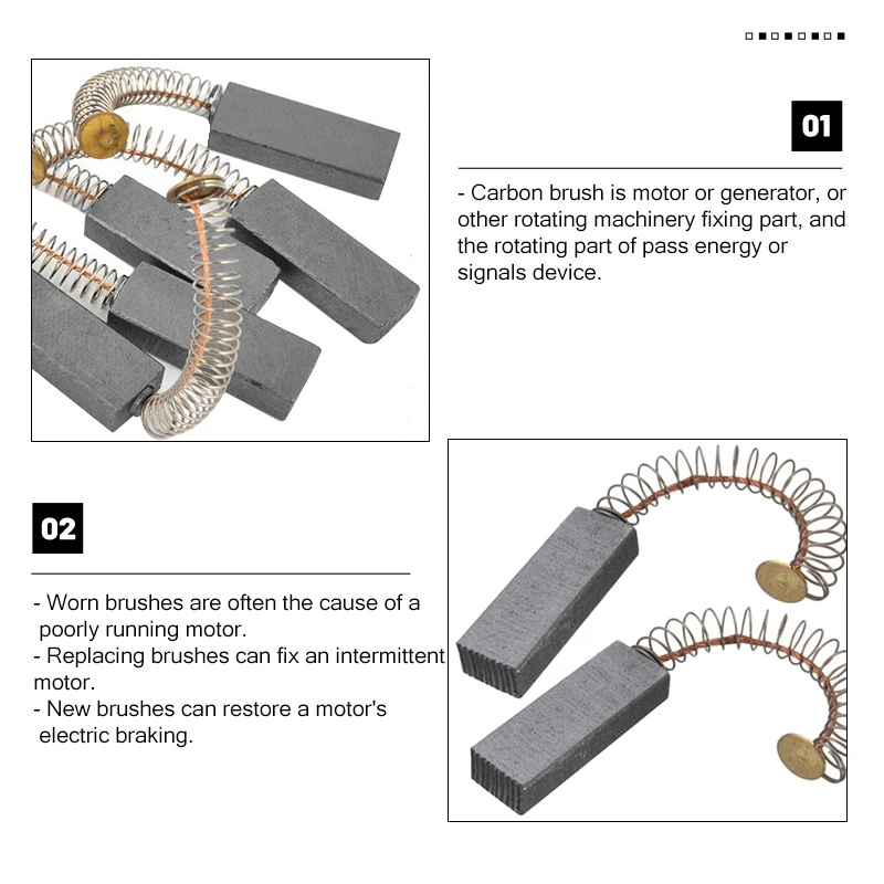 Brosses en carbone pour perceuse électrique, moteur électrique, fils et rêves, siège à ressort en laiton, meuleuse, 32x11x6mm, 2 pièces, 4 pièces