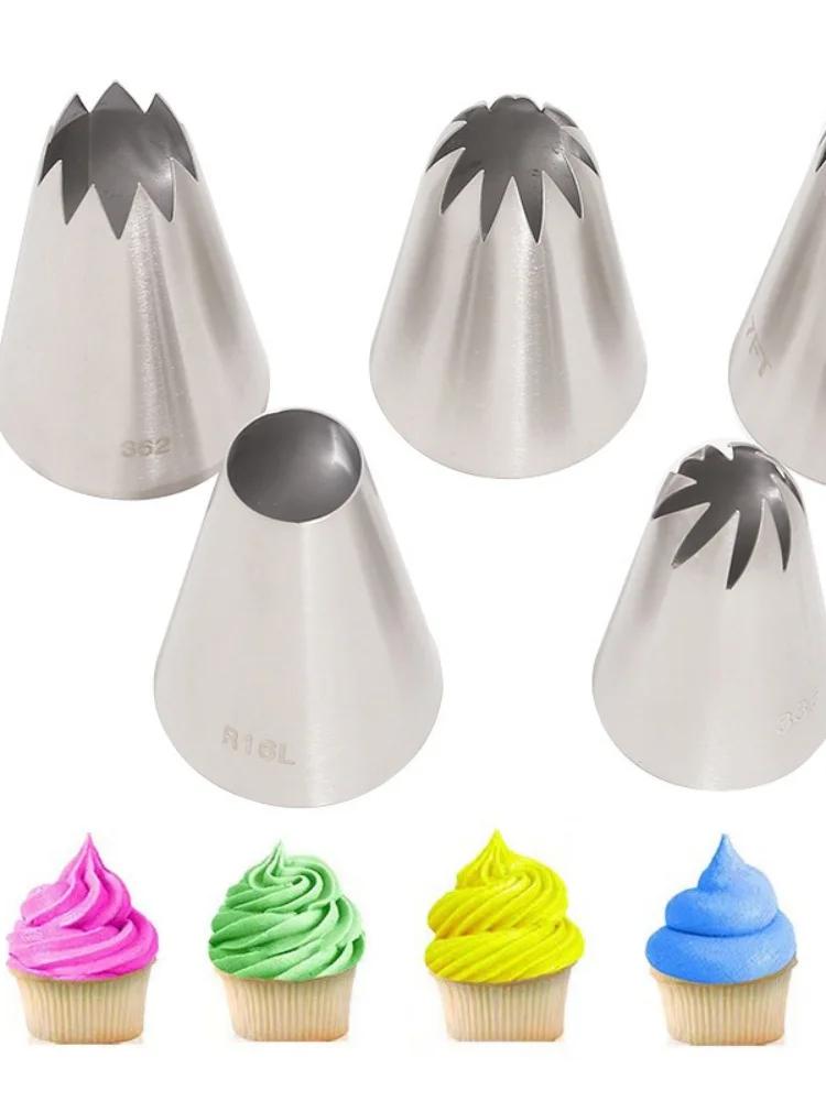 Ensemble de buses de tuyauterie extra larges, acier inoxydable, embouts de tuyauterie pour gâteau à la crème, tasse à strass dessert, outils de gâteau, 1 pièce, 5 pièces