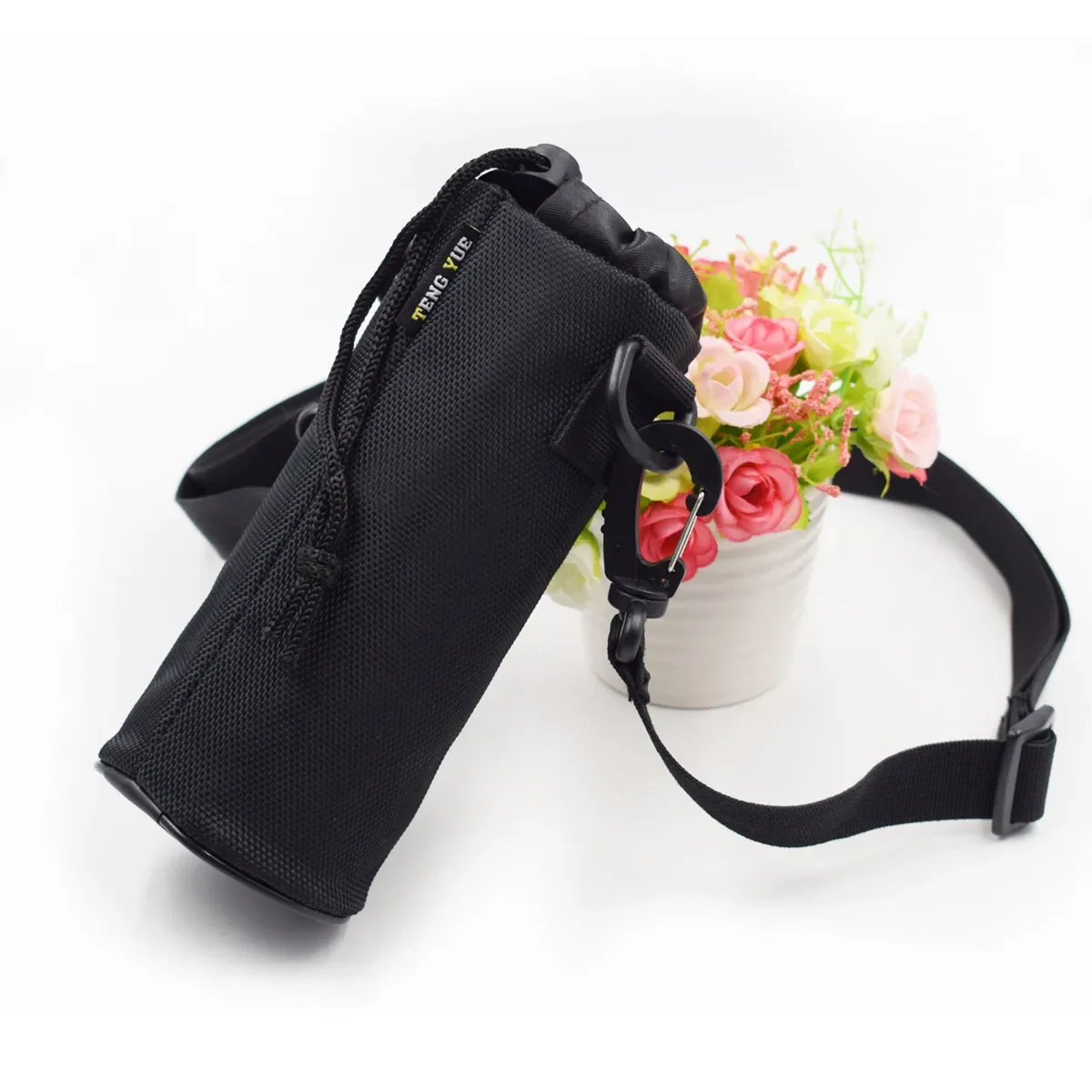 Thermos Cup Cover Protective Bag Thickened Shoulder Water Bottle Storage Bag with Adjustable Shoulder Strap