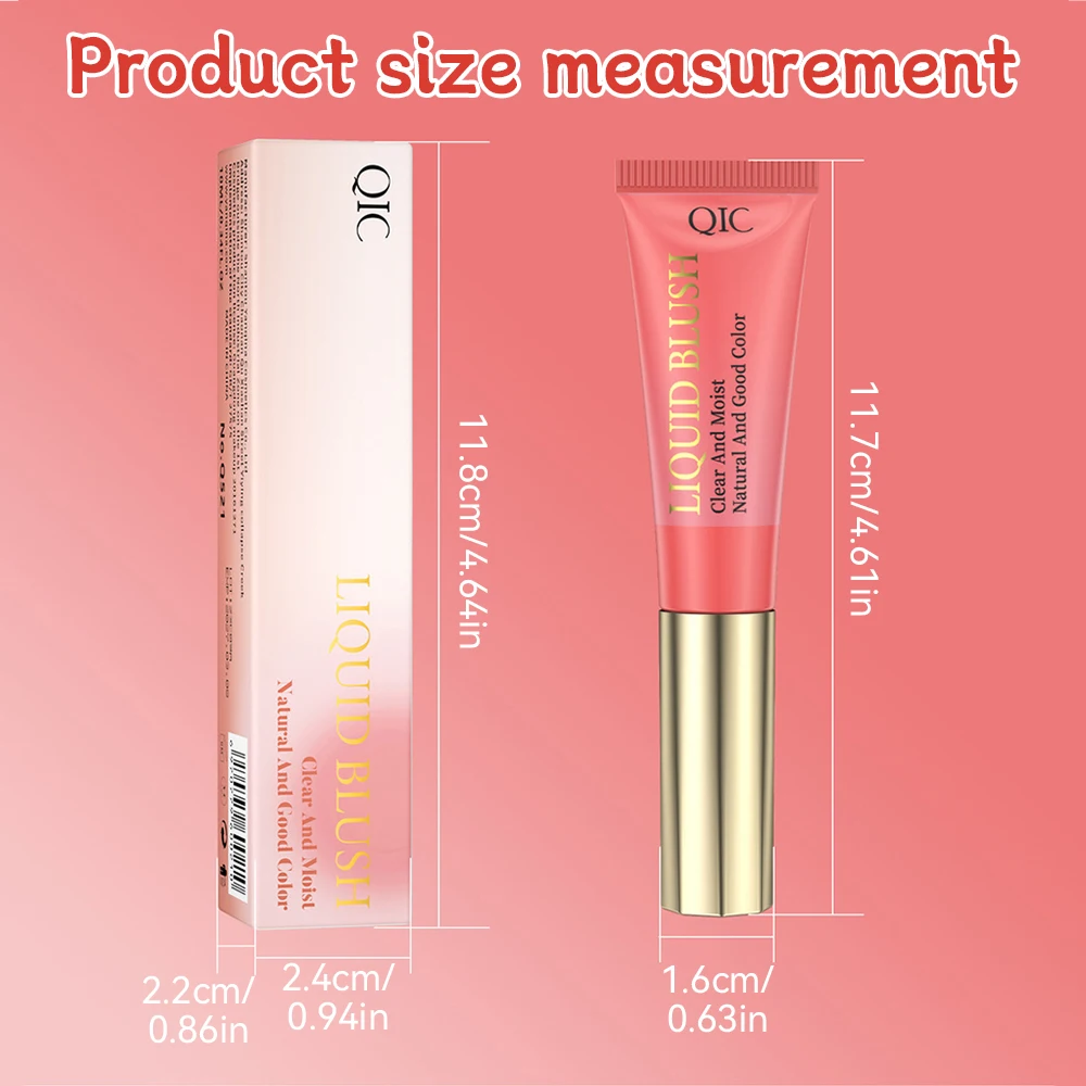 Liquid Blush Natural Matte Blush Beauty Wand with Cotton Applicator Soft Cream Blush Stick for Cheeks and Lips Blendable Makeup