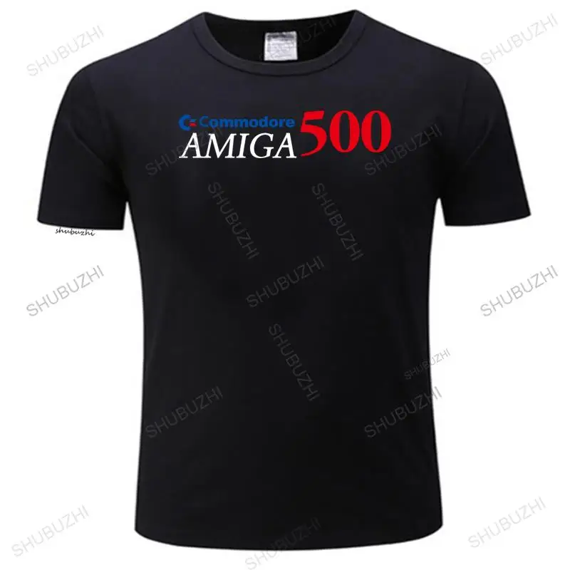 men O-neck summer short sleeve COMMODORE AMIGA 500 COMPUTER T-SHIRT Retro 80s Video Games C64 ZX Spectrum fashion tee-shirt