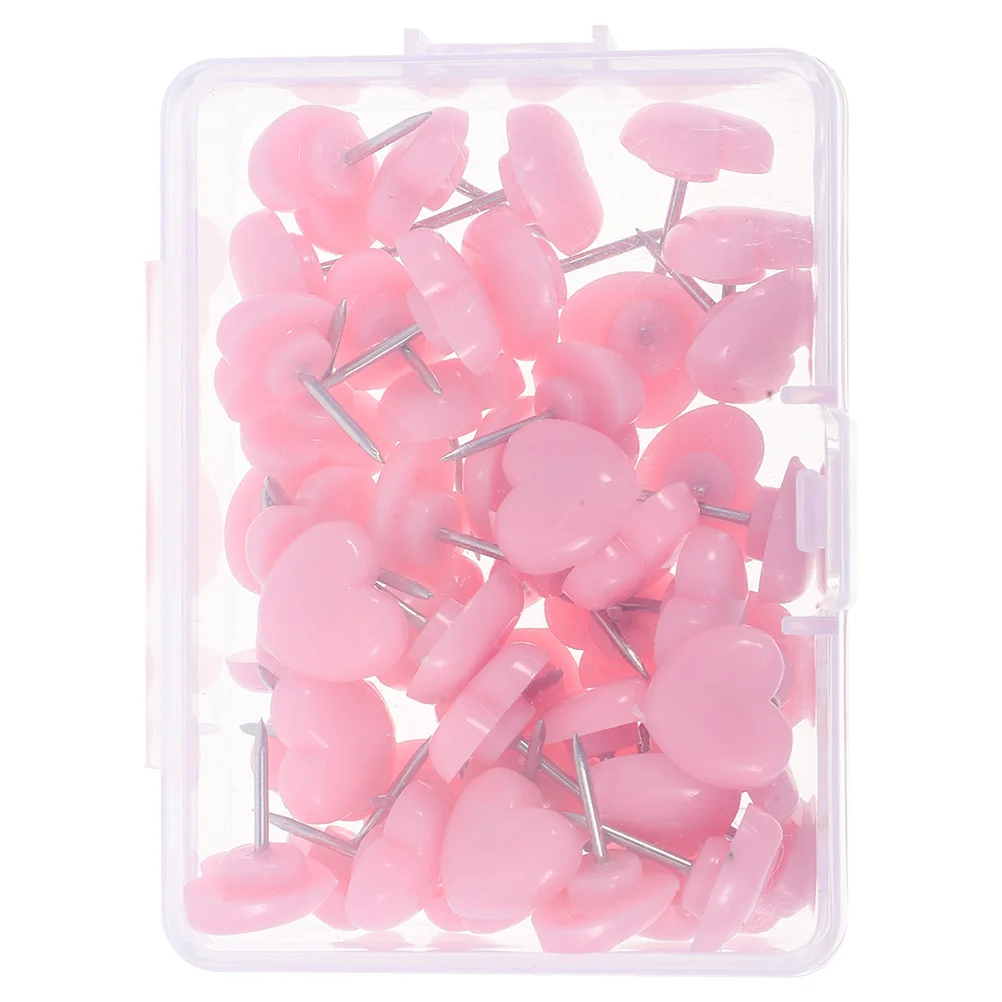 100 قطعة من دبابيس الإبهام على شكل قلب بتصميم أنيق وملمس معدني ودبابيس تزيين لطيفة لمشاريع المكتب والمنزل والمدرسة