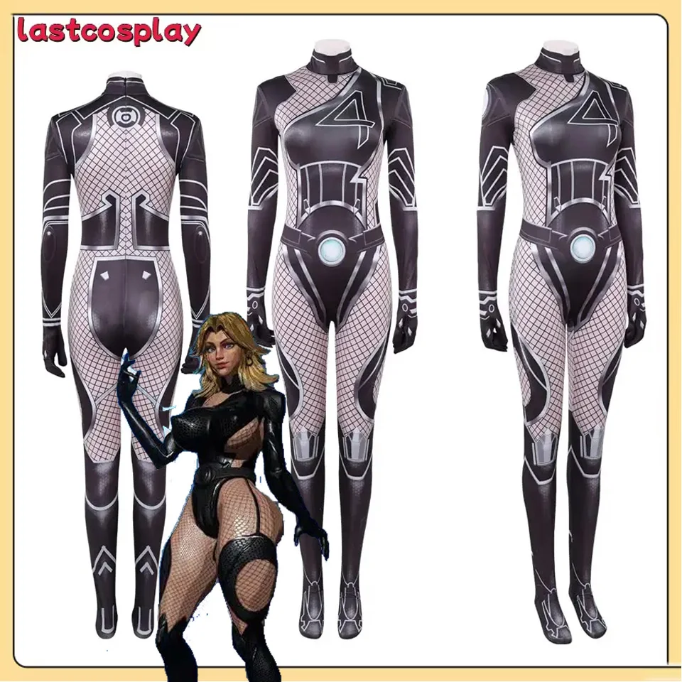 

Игра Rivals невидимая женщина косплей Сьюзан Шторм комбинезон костюм женский боди Хэллоуин карнавал вечерние маскировка одежда костюм