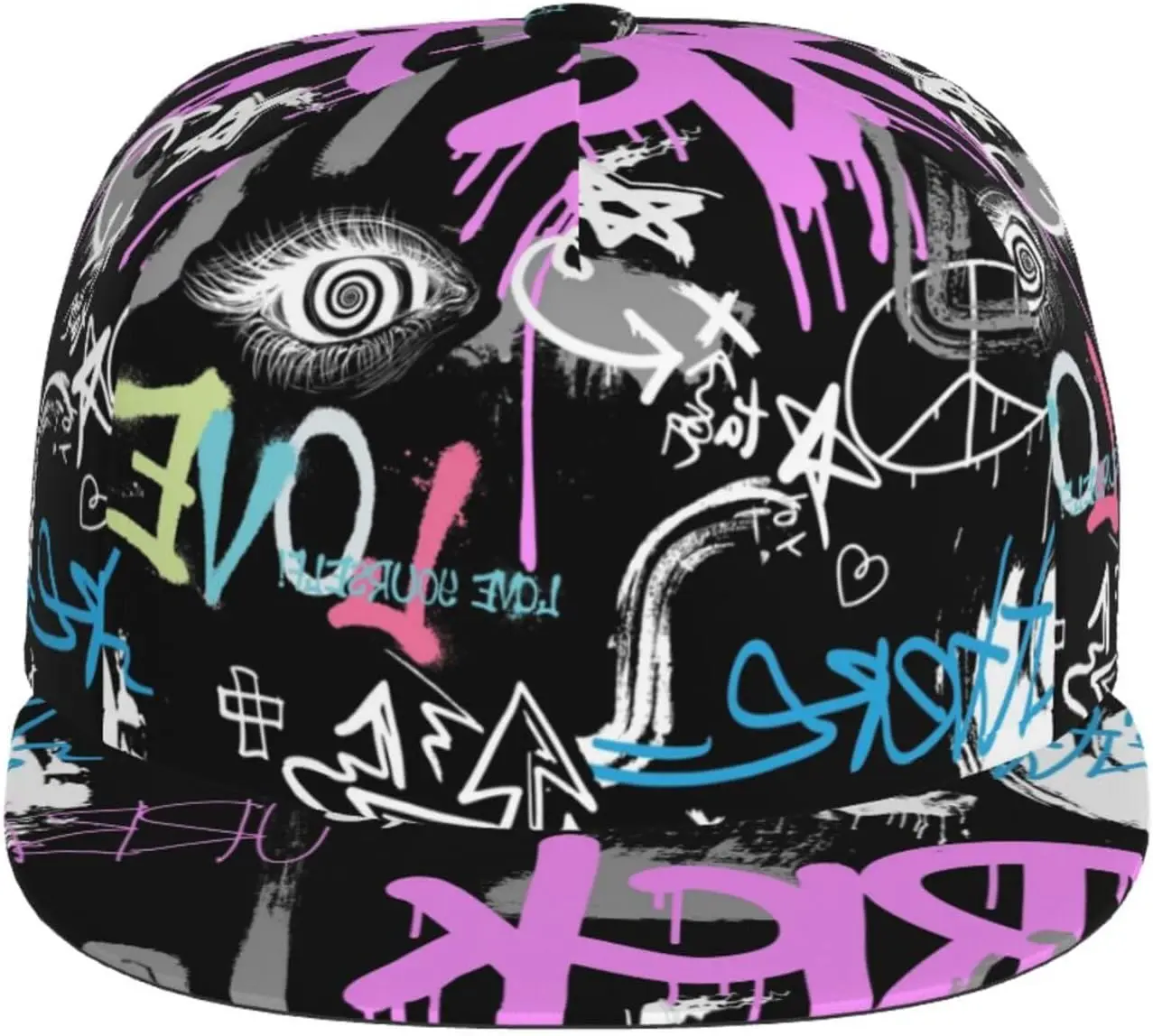 الكتابة على الجدران الفن قبعة بيسبول مضحك طباعة قابل للتعديل شقة بيل حافة قبعة الهيب هوب قبعة قبعة بيسبول للرجال النساء