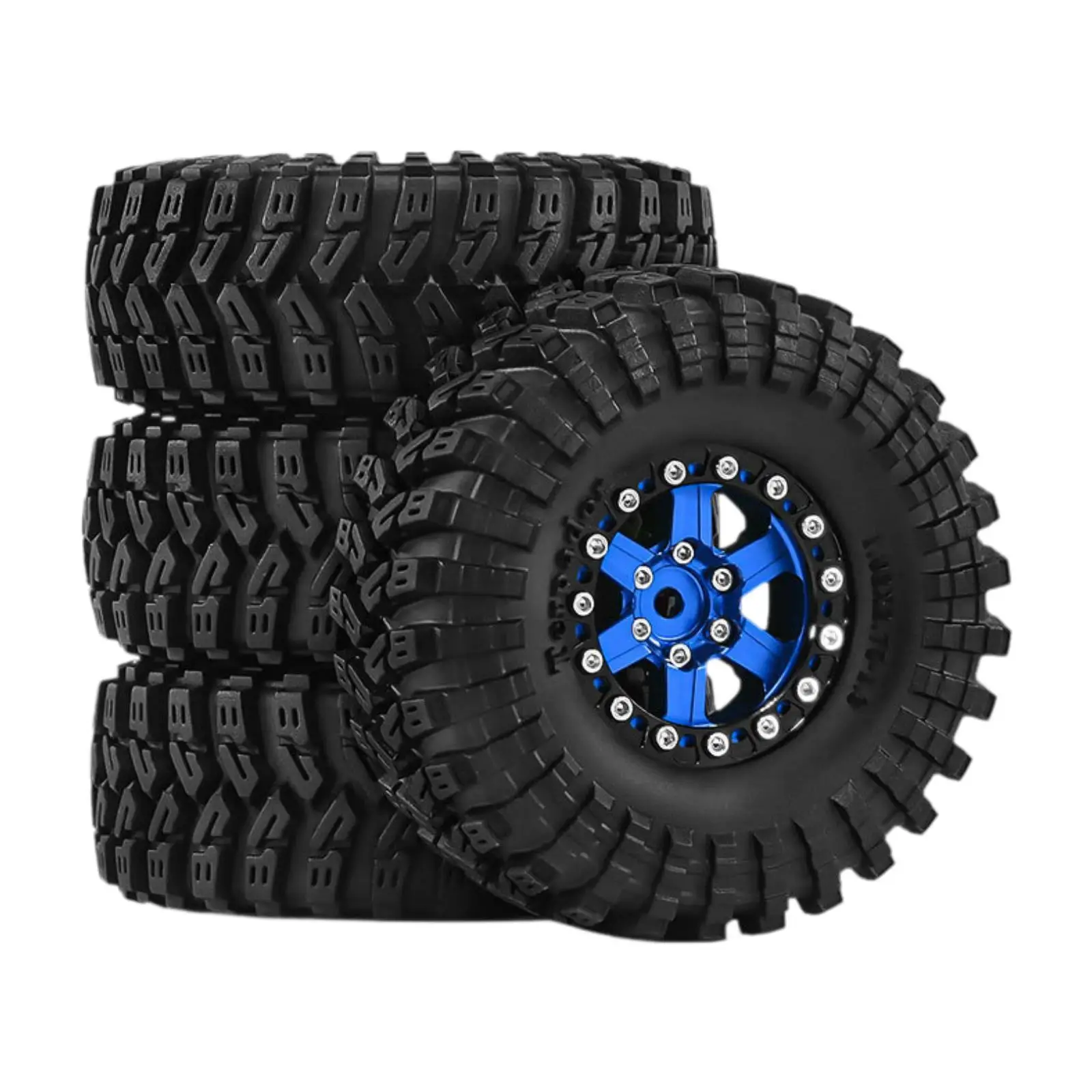 4x 1/18 1/24 RC Crawler Car Wheels and Tires Durability, Easy to Install, Spare Parts Portable Accessory, Replaces for TRX4M