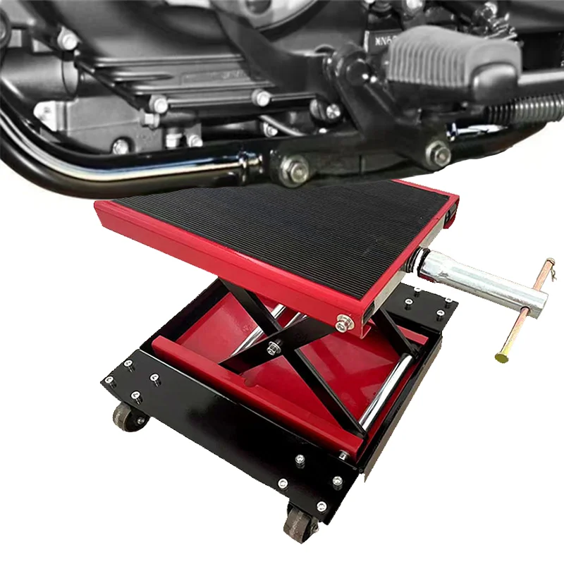 Detachable and movable Motorcycle Lift  Motorcycle Lift Scissor Lift Jack with Dolly & Hand Crank Center Hoist Crank Stand - Image 5