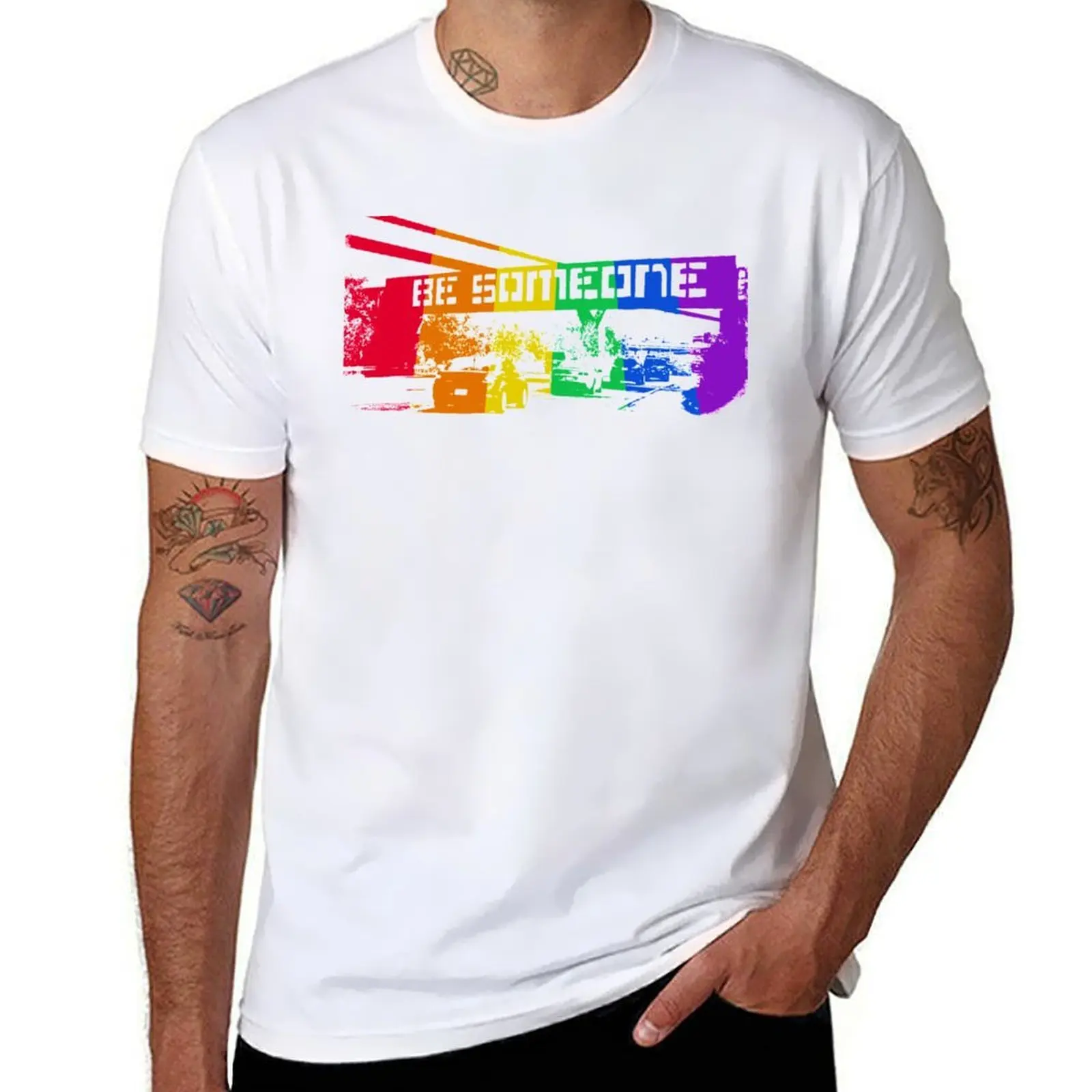 

Be Someone - Houston, Rainbow T-Shirt man t shirt summer t shirts for man pack white T-Shirt