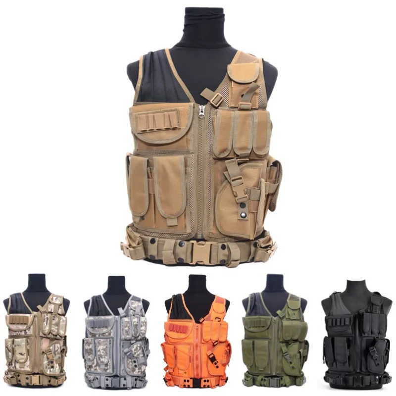

Inventory Promotion Outdoor Sports Training Vest Military Fan Camouflage Combat Suit Multifunctional Tac Mesh Tactical Vest