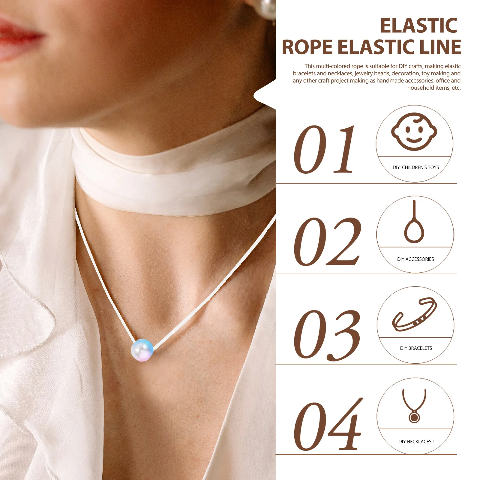 

1 Roll 2Mm Elastic Rope For Bracelet Making Jewelry Craft Diy String Friendship Bracelet Thread Beading Cord Necklace