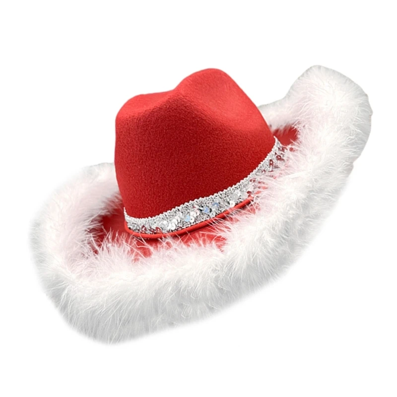 

Shimmering Belt Christmas Hat for Stage Performances Christmas Cosplay Costume Hat Festival Props Hat Holiday Dropshipping