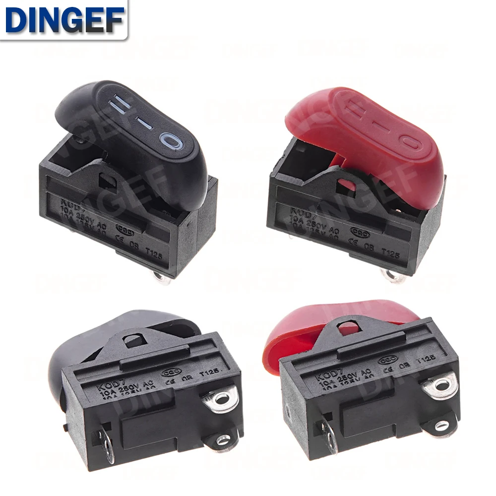 5PCS 10A 250VAC Hair Dryer Switch,Rocker Switch,3 Position ON OFF Boat Switch Red/Black