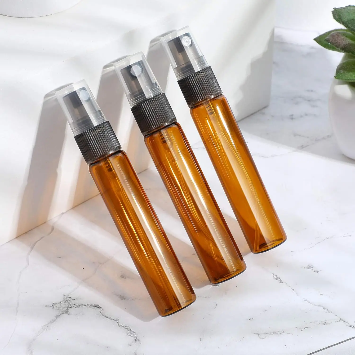 3ML 5ML 10ML 5/10/20/30/50Pcs Glass Spray Bottle Brown Sprayer Perfume Sample Refillable Fine Mist Travel Essential