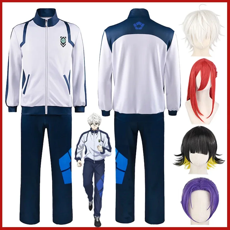 

Anime Blue Lock Cosplay Costume Jacket Pants Suit Football Jersey Sportswear Reo Nagi Bacira Isagi Yoichi Chigiri Zip Tracksuit