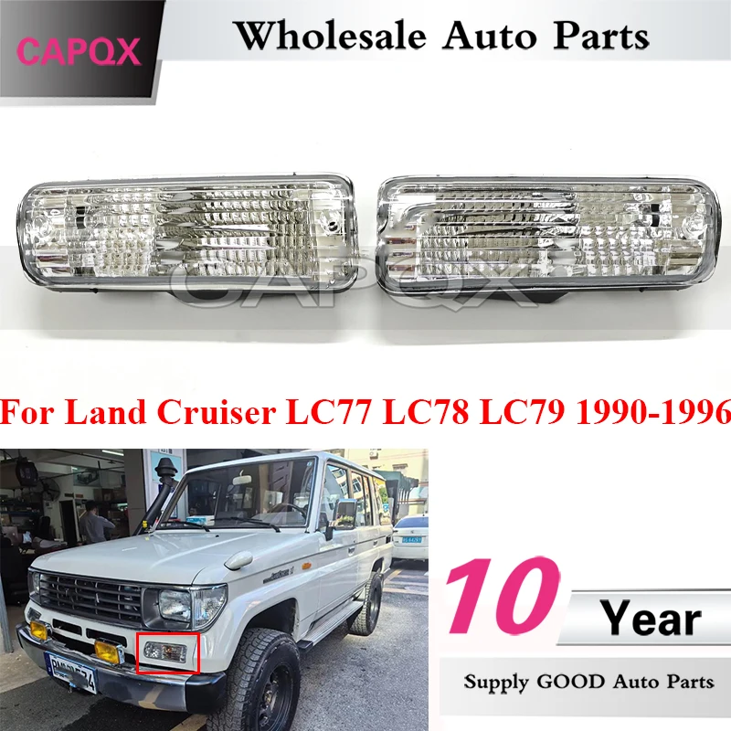 

1pair Front Bumper Foglight For Land Cruiser LC77 LC78 LC79 1990-1996 Front Bumper Light Foglamp Signal Light Driving Lamp