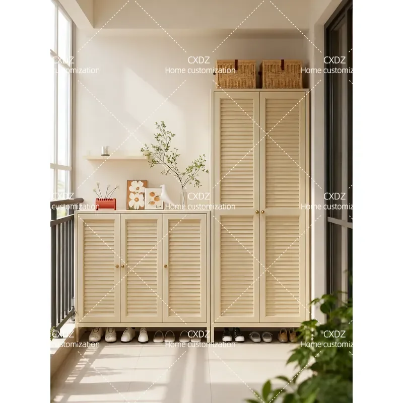 Steel Balcony Shoe Cabinet Wall Mounted Storage Rack Outdoor Sunproof Metal Shoe Organizer for Household Entryway