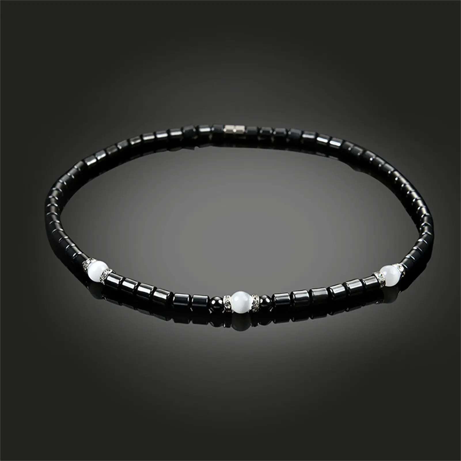 Beads Necklace Magnetic Therapy Care Black Hematite Choker Chain Necklaces Gifts Fashion Men Dad Boysfriend Neck Jewelry