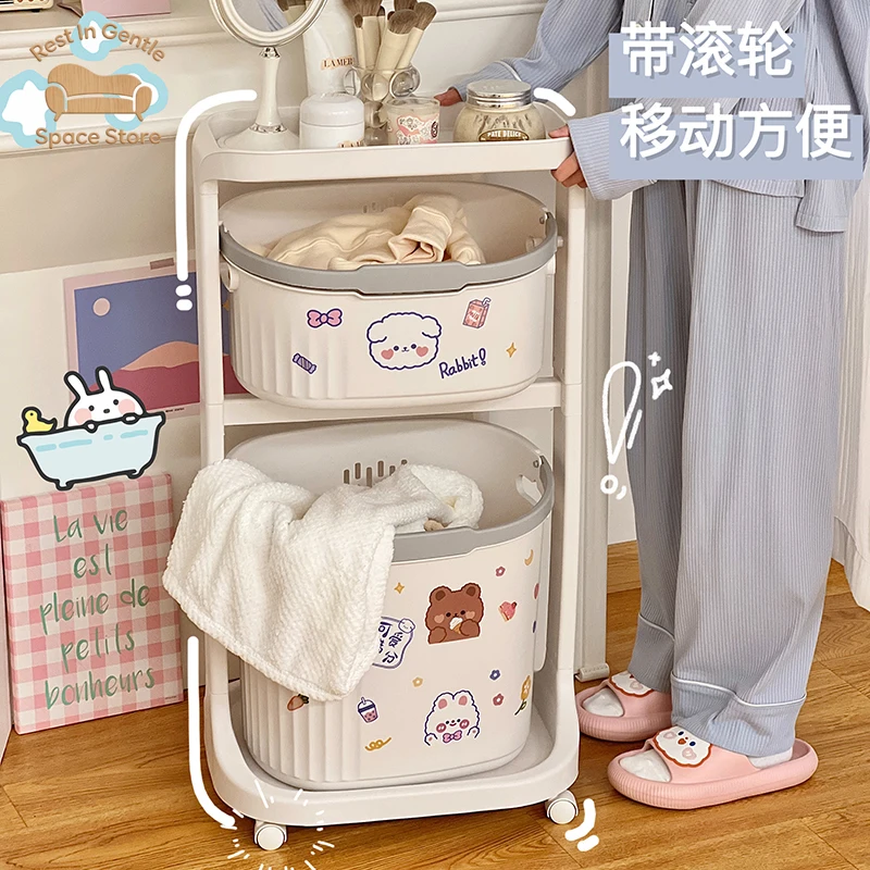 Bathroom rack dirty clothes basket cart dirty clothes basket toilet artifact toilet toilet  basket