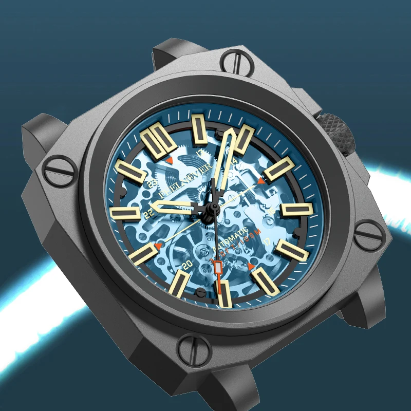 FeelNever Professional Automatic Men's Watches Casual Steel Band Sapphire Crystal Waterproof Luminous Mechanical Man Watch Gifts view 3