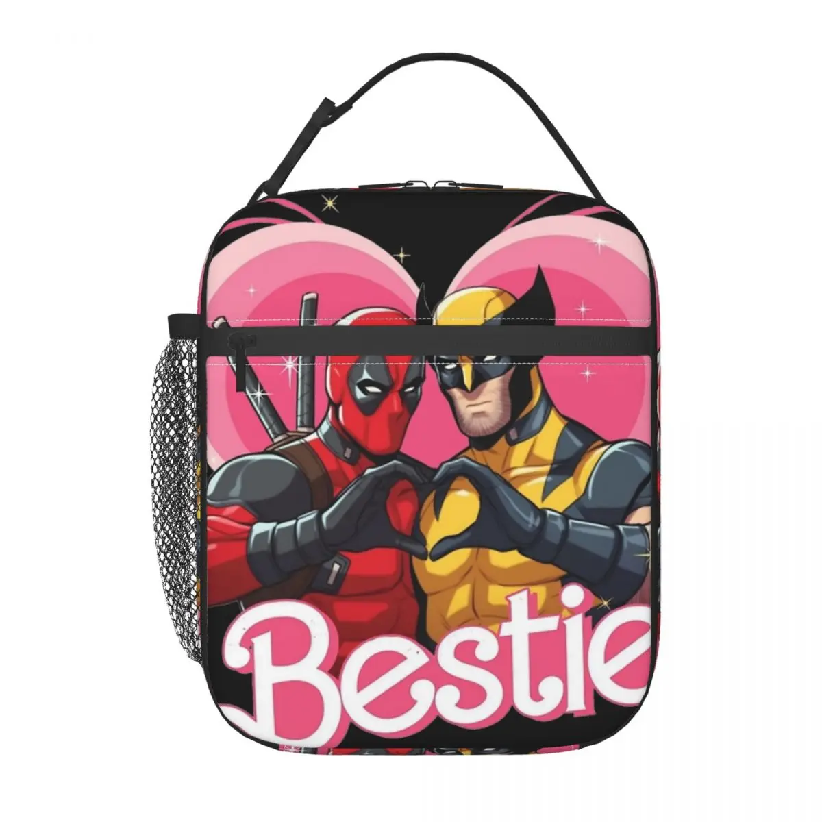 Cute Besties Forever Deadpool Superhero Insulated Lunch Bag contenitore per pasti di grandi dimensioni borsa termica Tote Lunch Box borse per