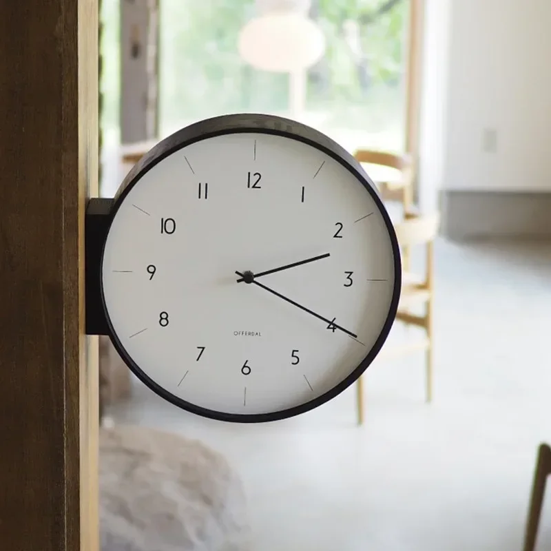 Modern Double Sided Wall Clock Aesthetic Wall Watch Silent Elegant Clocks Minimalist Luxury Living Room Watches Home Decoration