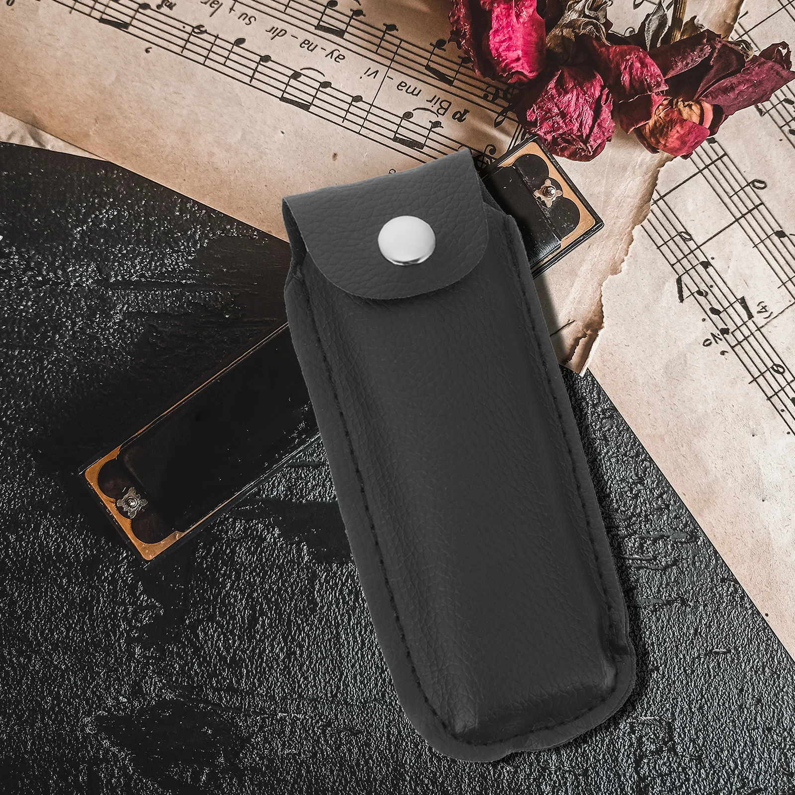 

2 Pcs Harmonica Case Imitation Storage Bag Lightweight Waterproof Portable Party Supplies Holder Protector