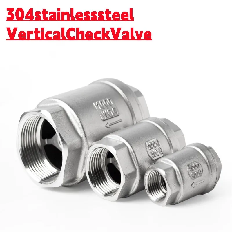 

1/4 "3/8" 1/2 "1" 3/4 "2" BSPT stainless steel SS304 SS316 internal thread vertical lifting inline spring check valve DN15 DN25