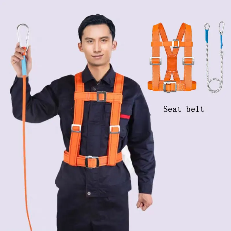 

Safe Belt for High-altitude Work Full-body Five-point Double-hook Safety Belt Safety Rope with Hook Rock Climbing Hoisting Rope