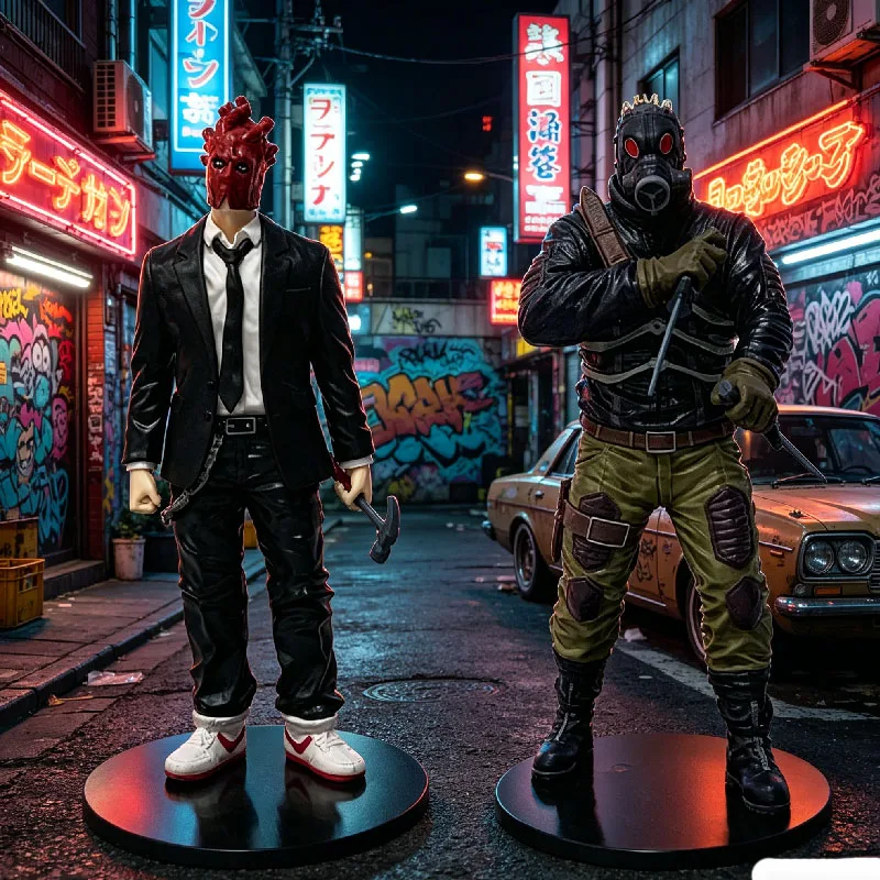 Figurka Anime Dorohedoro Kaiman Shin z maską gazową i jaszczurczą głową, model kolekcjonerski z PVC, ozdoba na biurko, zabawki, prezenty - dostępna od ręki.