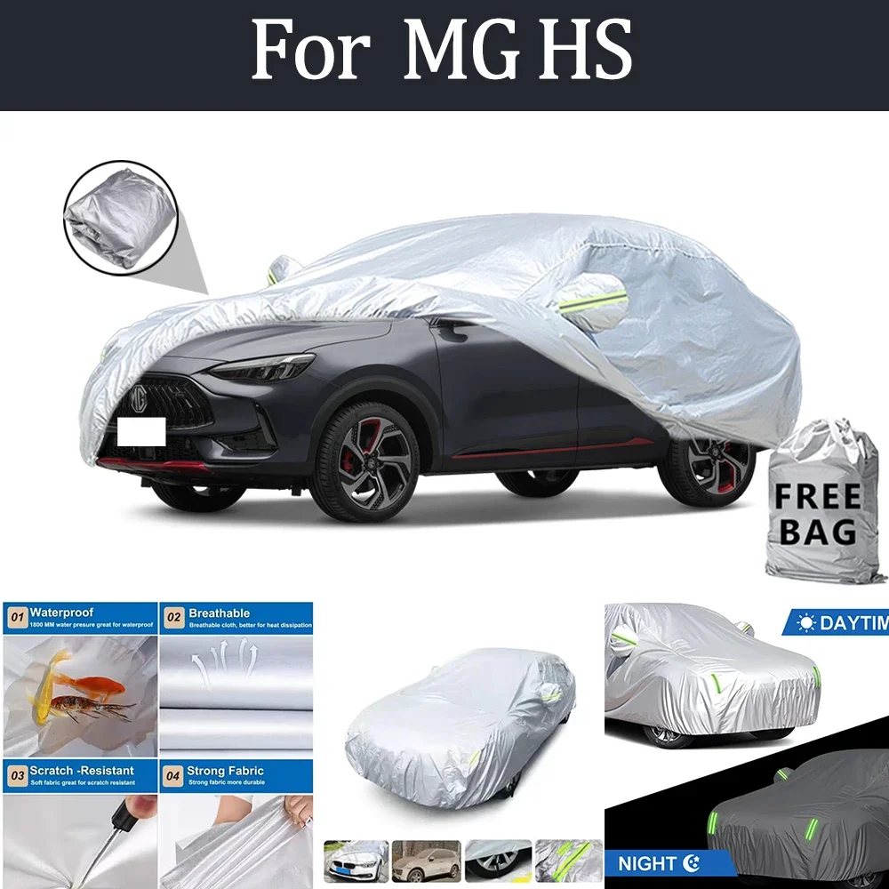 

For MG HS Car Cover Outdoor Protection Covers Snow Sunshade Waterproof Dustproof Exterior UV Car Accessories