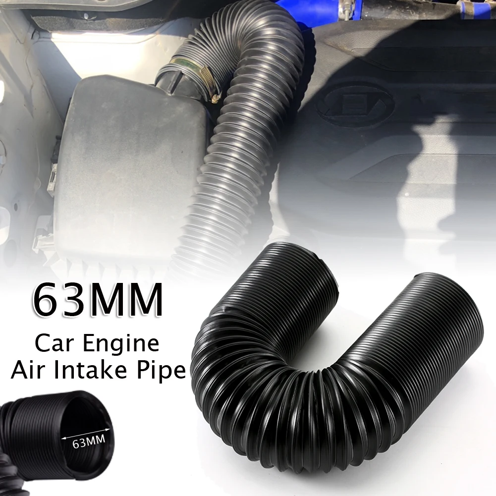 1M 63/76mm Car Engine Flexible Air hose Air Intake Pipe Inlet Hose Tube Car Air Filter Intake Cold Air Ducting Feed Hose Pipe