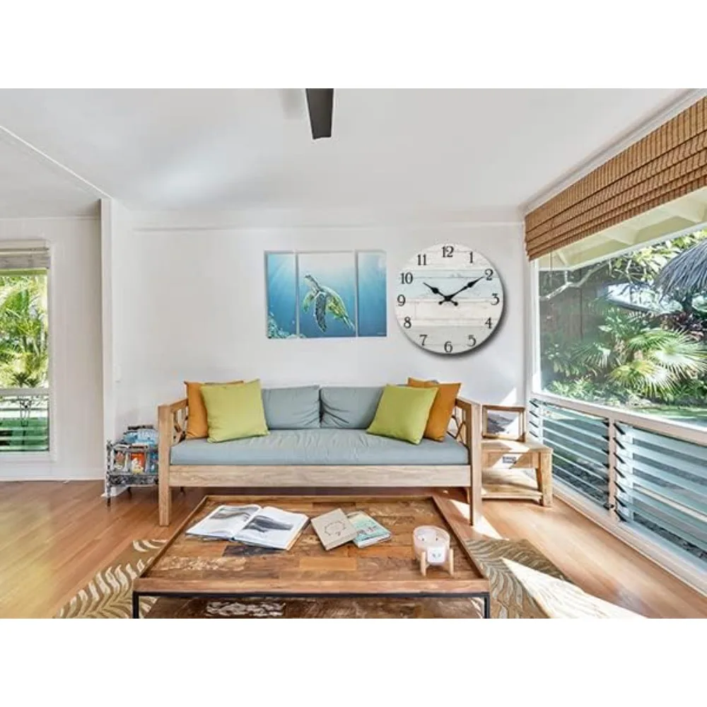 

Silent and non ticking wooden decorative circular clock, high-quality quartz battery operated clock