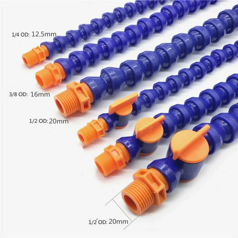 Flat round nozzle flexible oil coolant pipe hose cooling pipe lathe metal cooling hose lathe cooling 1/4 3/8 1/2 L 400-600mm