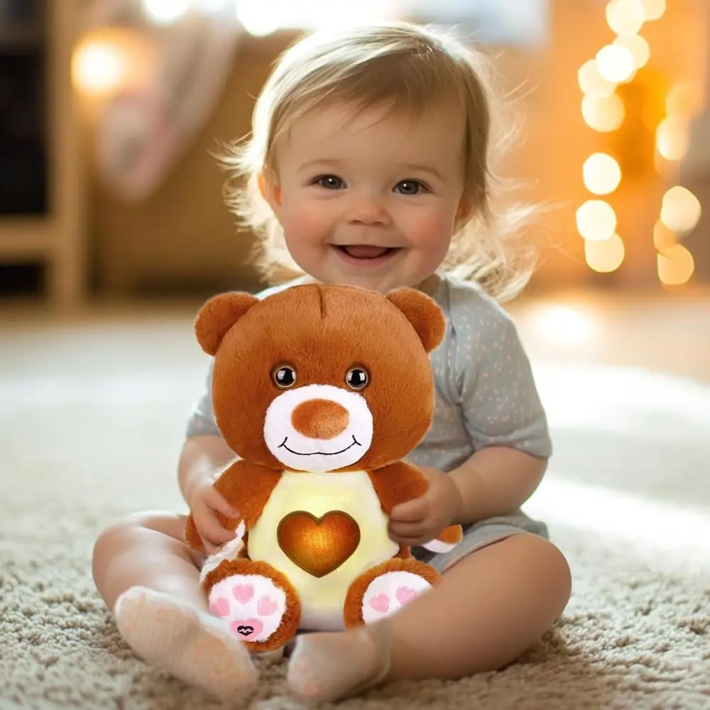 

Adult Anxiety Relief Stuffed Bear Plushies with Music Lights Promoting Calmness Breathing Animal and Breathing Motion Comfort