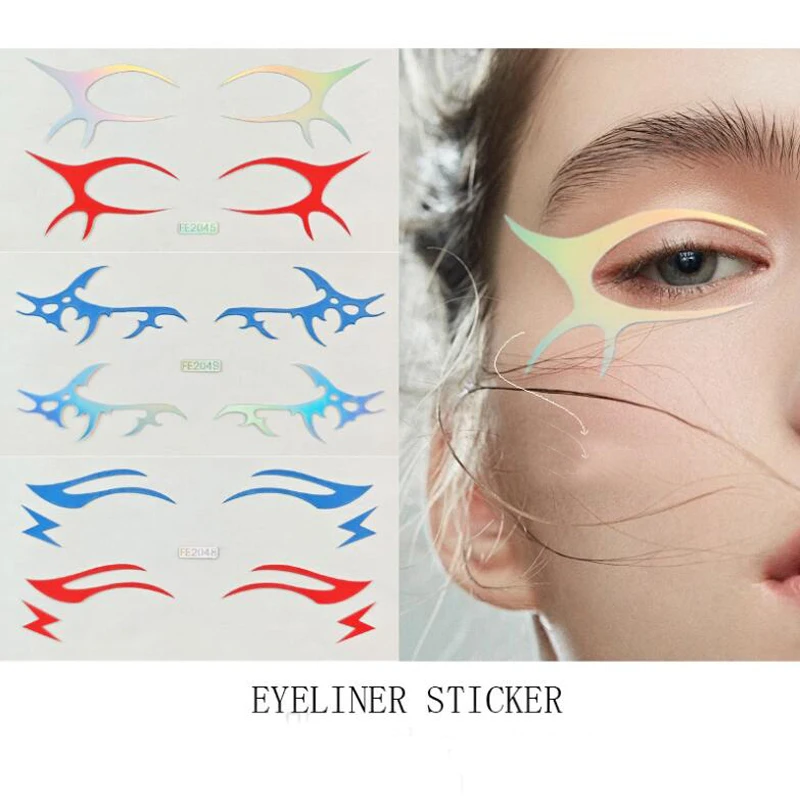 Eyeliner Tattoo Aufkleber wasserdicht Bühne Gesicht Make-up Laser Aufkleber Kleber künstlerische Maske Augen abziehbilder drücken auf kosmetische Kunstwerk zeuge